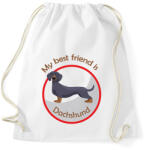 printfashion My best friend - Dachshund - Sportzsák, Tornazsák - Fehér (6296765)