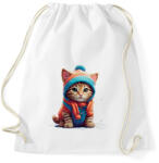 printfashion Cica a hóban - Sportzsák, Tornazsák - Fehér (14954494)