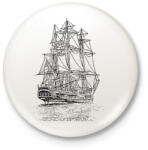 printfashion Vitorlás Hajó - Kitűző, hűtőmágnes - Fehér (13546275)