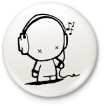 printfashion Music - Kitűző, hűtőmágnes - Fehér (3082166)