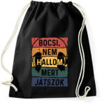 printfashion Bocsi, nem hallom, mert játszok - Sportzsák, Tornazsák - Fekete (6018223)