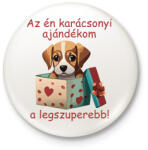 printfashion Az én ajándékom a legszuperebb - Kitűző, hűtőmágnes - Fehér (15119560)