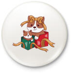 printfashion Karácsonyi corgik - Kitűző, hűtőmágnes - Fehér (10146033)