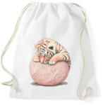 printfashion Bébi tigris egy pink labdával - Sportzsák, Tornazsák - Fehér (12638612)