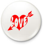 printfashion LOVE - Kitűző, hűtőmágnes - Fehér (3083612)