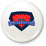printfashion SUPER VILLANYSZERELŐ - Kitűző, hűtőmágnes - Fehér (11491661)