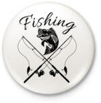 printfashion Fishing - Kitűző, hűtőmágnes - Fehér (4579156)