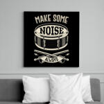 printfashion Make some noise - Dobos - Vászonkép - Fekete (6989407)