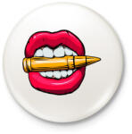 printfashion Mad lips - Kitűző, hűtőmágnes - Fehér (3089633)