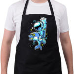 printfashion Űrhajós és a delfin - Kötény - Fekete (9428406)