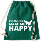 printfashion Chipmunks make me happy - Sportzsák, Tornazsák - Sötétzöld (13429075)