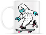 printfashion Gördeszkás Yeti - Bögre - Fehér (787782)