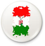 printfashion Tépett magyar zászló turulos címerrel - Kitűző, hűtőmágnes - Fehér (3078541)