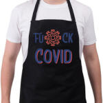 printfashion Fuck Covid - Kötény - Fekete (10445022)