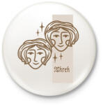 printfashion Ikrek horoszkóp - Kitűző, hűtőmágnes - Fehér (6267990)