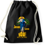 printfashion jesus loves you but im not - Sportzsák, Tornazsák - Fekete (2599281)