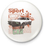printfashion Muscle Car - Kitűző, hűtőmágnes - Fehér (3081663)