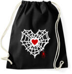 printfashion szívecske pókháló pókkal - Sportzsák, Tornazsák - Fekete (15635518)