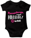 printfashion Keresztanya vagyok - fehér - Baba Body - Fekete (7111001)