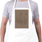 printfashion Panda illúzió, szépia - Kötény - Fehér (4916028)