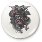 printfashion Samurai - dragon fantasy - Kitűző, hűtőmágnes - Fehér (4656043)