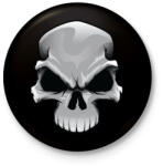 printfashion Skull - Kitűző, hűtőmágnes - Fekete (3094410)