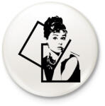 printfashion Audrey Hepburn - Kitűző, hűtőmágnes - Fehér (3076333)