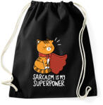 printfashion Szarkazmus az én szupererőm - Sportzsák, Tornazsák - Fekete (4852168)