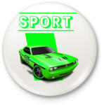 printfashion Sport autó - Kitűző, hűtőmágnes - Fehér (3081772)