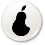 printfashion Pear Black - Kitűző, hűtőmágnes - Fehér (3079985)