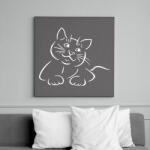 printfashion Macska - Vászonkép - Sötétszürke (15103675)