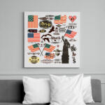 printfashion amerika - Vászonkép - Fehér (6635908)