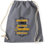 printfashion 1983 Születésnap - Napfény egy kis hurrikánnal! - Sportzsák, Tornazsák - Grafitszürke (1051107)
