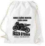 printfashion Nincs szőke herceg fehér lovon csak fasza gyerek szép motoron - Sportzsák, Tornazsák - Fehér (7620901)