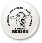 printfashion Sikító kecske - Kitűző, hűtőmágnes - Fehér (11618958)