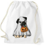 printfashion Halloween mops - Sportzsák, Tornazsák - Fehér (1832501)