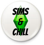 printfashion Sims&chill - Kitűző, hűtőmágnes - Fehér (3083760)