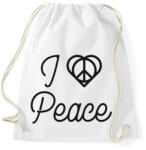 printfashion I love peace - Sportzsák, Tornazsák - Fehér (10646614)