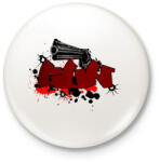 printfashion GUN - Kitűző, hűtőmágnes - Fehér (3081081)