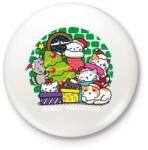printfashion Karácsonyi cicás- Meowy - Kitűző, hűtőmágnes - Fehér (5722598)