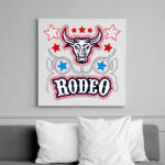 printfashion Rodeo Cowboy bika lovaglás - Vászonkép - Fehér (6635851)
