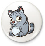 printfashion Cica - Kitűző, hűtőmágnes - Fehér (16576506)