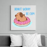printfashion Donut worry be capy (kék) - Vászonkép - Fehér (13814668)