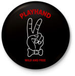 printfashion Playhand - Kitűző, hűtőmágnes - Fekete (3100727)