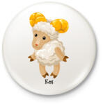 printfashion Kos - Kitűző, hűtőmágnes - Fehér (3089829)