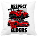 printfashion TOYOTA SUPRA MK4 vs MK5 RESPECT YOUR ELDERS - Párnahuzat, Díszpárnahuzat - Fehér (15302098)