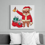 printfashion Lajhár télapó - Vászonkép - Fehér (6638622)