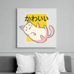 printfashion Kawaii cica - Vászonkép - Fehér (6634522)