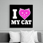 printfashion I Love My Cat - Vászonkép - Fekete (6650222)
