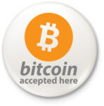printfashion Bitcoin elfogadó - Kitűző, hűtőmágnes - Fehér (3076948)